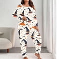 thumbnail image 3 of XUNKUSGA Plus Size Halloween Women's Pajama Sets Casual Long Sleeve Top and Bottoms Pjs 2 Piece Sets for Women Soft Cozy Fall Winter Pajamas for Women Set #7 2XL, 3 of 7