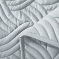 thumbnail image 5 of Quilt Set Queen Size, Soft Microfiber Lightweight Bedspread Coverlet Bed Cover (Wave Pattern) for All Seasons, Light Grey, 3 Pieces (Includes 1 Quilt, 2 Shams), 5 of 9