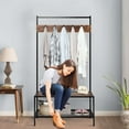thumbnail image 3 of COSTWAY 3 in 1 Industrial Coat Rack Shoe Bench Hall Tree Entryway Storage Shelf w/ Hooks, 3 of 10