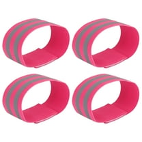 4pcs Reflective Bands for Arm Reflective Armbands High Visibility Night Cycling Riding Reflector Tape Straps Pink