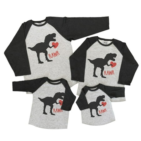

7 ate 9 Apparel Valentine s Day Shirts - Heart Dinosaur Grey Shirt 6 Months