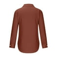thumbnail image 5 of Utoimkio Women's Solid Color Button Down Shirts Cotton Linen Dressy Work Blouse Tops Long Sleeve Turndown Collar Dress Shirt Vacation Work Clothes for Women, 5 of 9