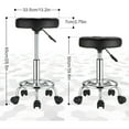 thumbnail image 3 of Round Rolling Stools PU Leather Seat Height Adjustable Swivel Stool with Wheels, 3 of 6