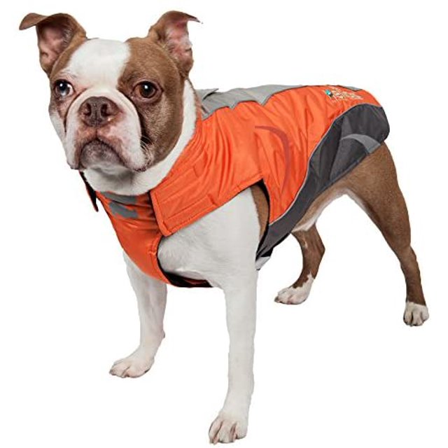 Abrigo para perro impermeable con protección Helios Altitude-Mountaineer Wrap-Velcro con tecnología Blackshark, naranja, gris carbón, gris claro, XS PetLife Central JKHL2ORXS