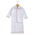 thumbnail image 1 of Venta al por mayor de ropa para niños, pijamas rojos lisos de algodón 95%, pijamas de manga larga con volantes de invierno para bebé, boutique de Navidad, ropa para el hogar, 1 of 4