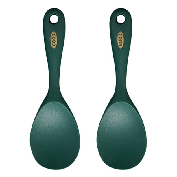 Cucharón de silicona para cocinar, cucharón de sopa de agarre cómodo con superficie antiadherente, perfecto para servir y revolver, utensilio de cocina de diseño ergonómico (2 piezas)