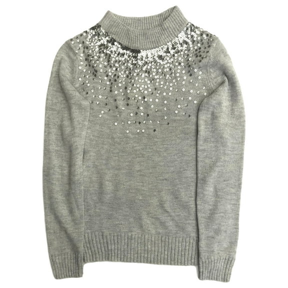 Juicy Couture Womens Gray Sequin Pull-Over Sweater X-Small
