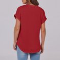 thumbnail image 5 of ​Plus Size V-Neck Boho Daily Wear Shirt, Cotton Tshirts For Women Linen Shirts Button Up Shirt Basic Tees Tops Dress Dresses Summer 2025 Womens Casual Black Short Outfits Red, 5 of 5