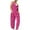 Hot Pink, variant on gakvbuo Sports Jumpsuit for Women's Summer Sleeveless High Waist Jumpsuits crew Neck Button up Wide Leg Pants Rompers with Pocket Onesie Pants