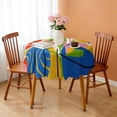 thumbnail image 3 of 60 Inch Round Lace Tablecloth Water Resistant Washable, Tropical Leaf Print, 3 of 5