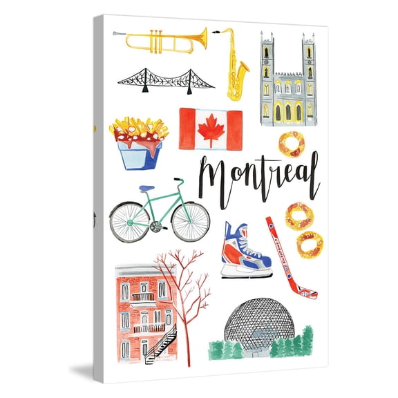 Marmont Hill "Montreal Icons" by Molly Rosner Painting Print on Wrapped Canvas