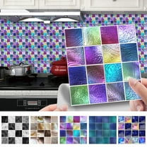 10-Pack 3D Lattice Crystal Tile Stickers, Peel and Stick Waterproof Wallpaper for DIY Kitchen and Bathroom Backsplash