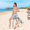 thumbnail image 6 of FORMRS Womens Long Sarong Beach Wrap Semi-Sheer Bikini Skirt Bathing Swimsuit Cover Up, Whimsical Leaves, 6 of 7