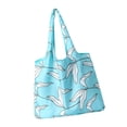 thumbnail image 4 of Matsuzay Bolsa de compras Bolsa de hombro plegable portátil Bolsa de comestibles reutilizable Almacenamiento y organización del hogar Azul S, 4 of 5