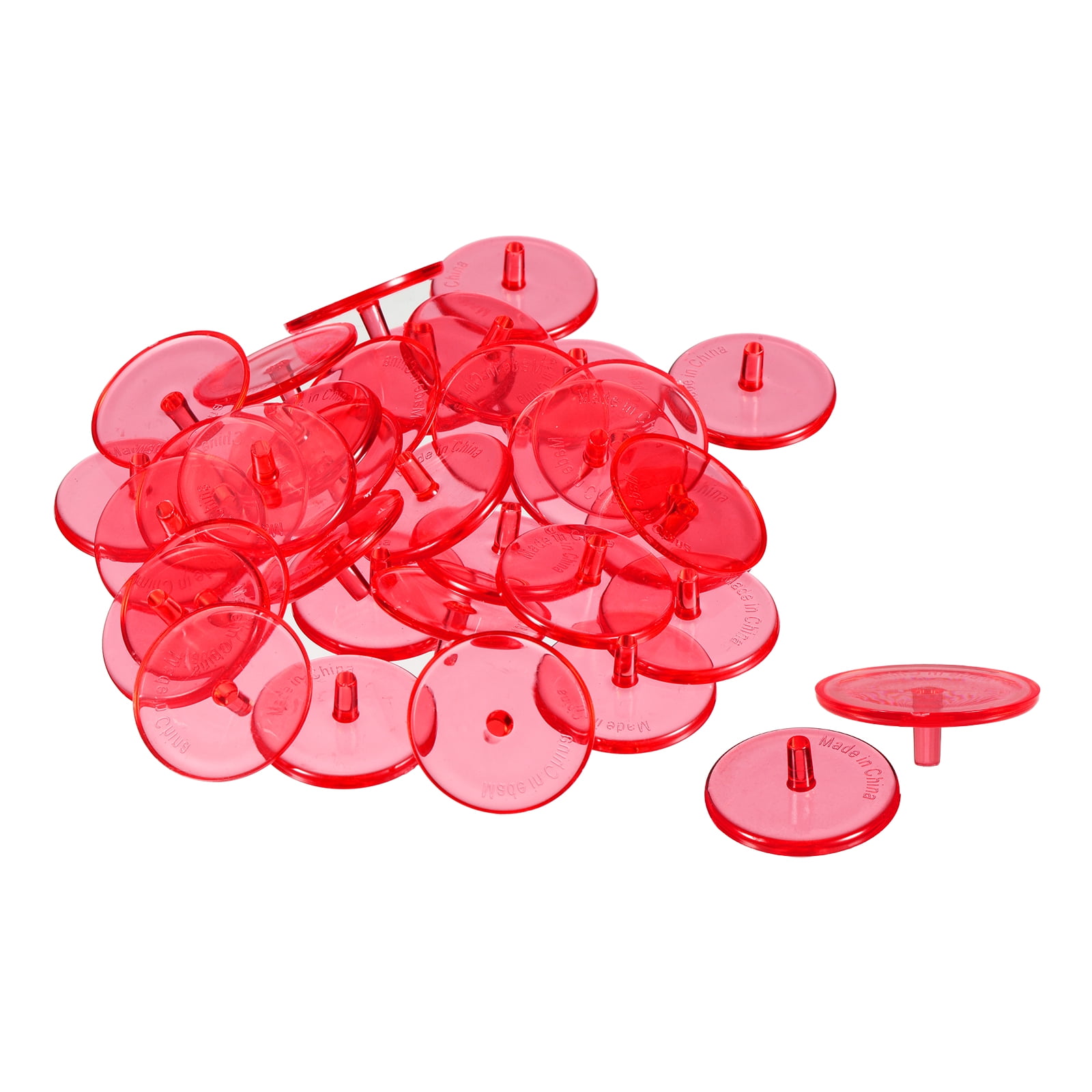 Uxcell 24mm Round Transparent Plastic Golf Ball Markers for Flat Position Mark Red 150 Pack