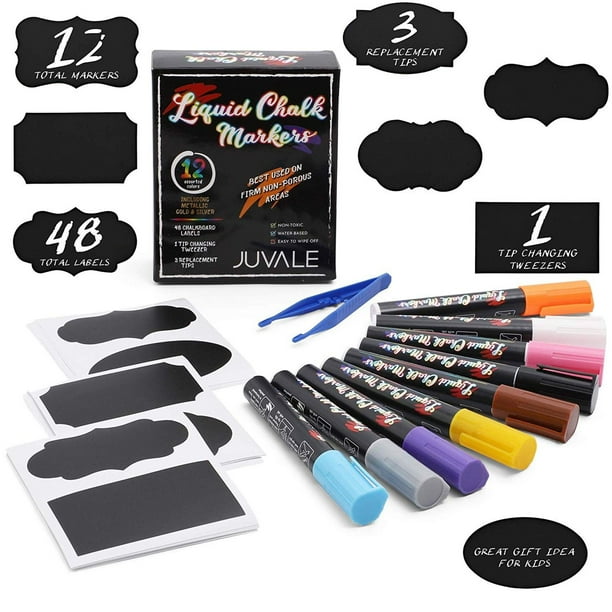 12 Pack Erasable Liquid Chalk Chalkboard Signs Markers for Blackboards