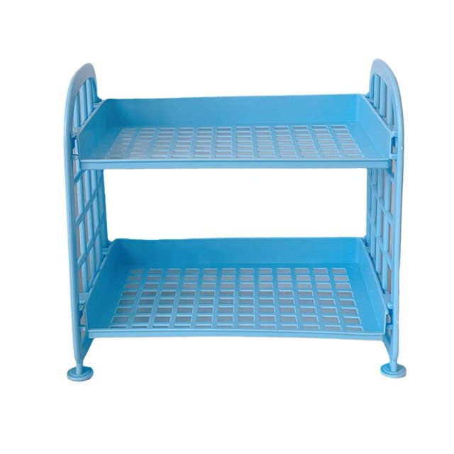 Desk Shelf,Double Layer Desktop Storage Rack Makeup Desk Organizer,Kawaii Storage Desktop Organizer for Your Desk Space,Home Office Free Standing Shelf for Office, Dormitory, Home