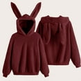 thumbnail image 3 of Fanxing Womens Winter Jacket 2025 Fashion Clothes Oversized Warm Casual Fuzzy Fleece Solid Sherpa Coats Loose Zip Up Hoodies Plus Size Long Sleeve Pocket Plush Tops CardiganWine,M, 3 of 8