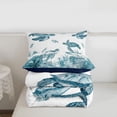 thumbnail image 5 of Erosebridal Ocean Animal Turtle Twin Comforter Sets,White Teal Bedding Set For Girls Boys, Reversible 2-Piece, 5 of 7