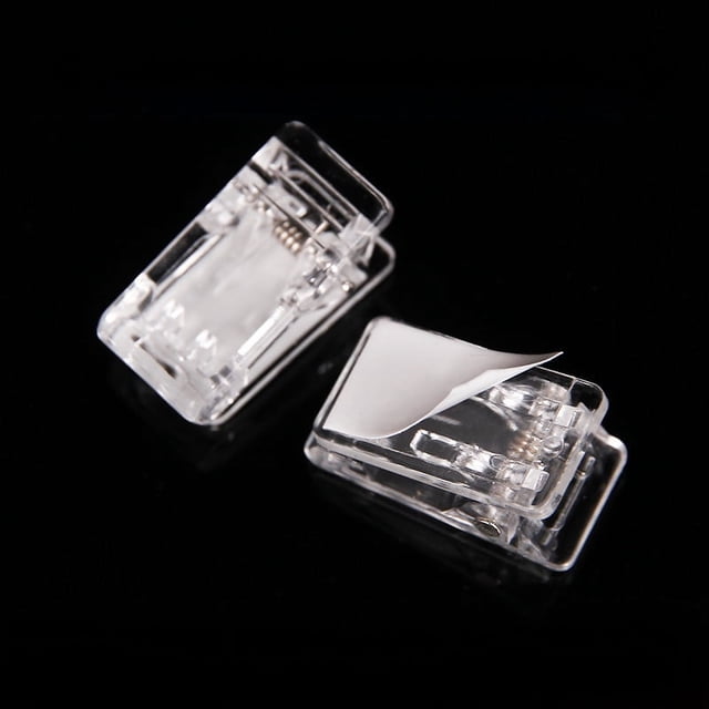 Clip de acrílico, accesorios de papelería, clip de plástico, clip pequeño transparente con pegamento, clip para lima, clip para cuenta de mano, clip de PP
