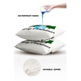 thumbnail image 4 of Pack of 2 Outdoor Pillow Covers, Black White Green Checked Christmas Tree Waterproof Square Throw Pillowcase Cushion Decorative Pillow Covers for Couch Patio Tent, 24x24 in, 4 of 6
