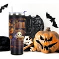 thumbnail image 2 of 40oz Halloween Tumbler with Lid and Straw, Ghost Cute Halloween Cups, Spooky Halloween Travel Coffee Cup with Handle for Birthday Party Gifts, 2 of 6
