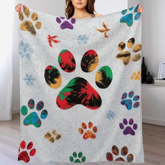 RKSupls Christmas Throw Blanket,Soft Warm Flannel Dog Blanket Gift for Christmas Home Bed Sofa Couch Decor,40x50 in