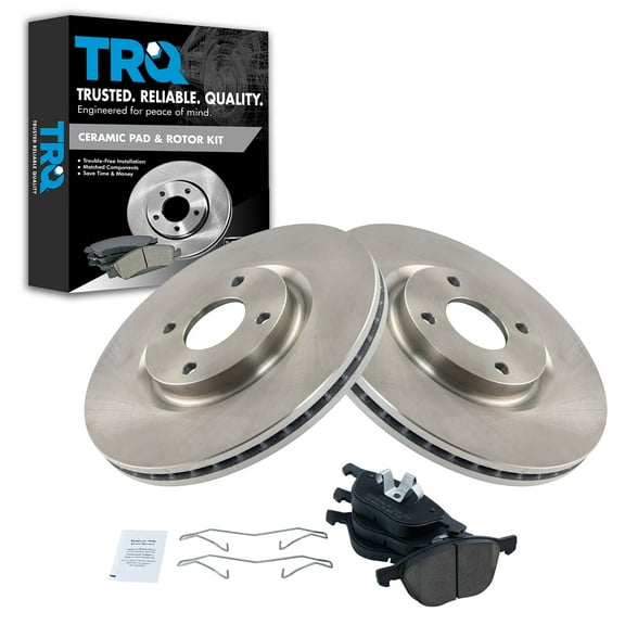 TRQ Front Brake Pad & Rotor Kit Brake Pads Brake Rotor Ceramic Fits Select 2018-2020 Ford EcoSport