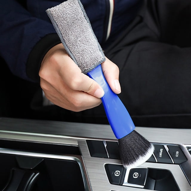LSLJS Atmosphere Outlet Cleaning Brush for Car Atmosphere Conditioner, Interior Cleaning Brush for Car Washing, Replaceable Cloth Cover Soft Bristle Dusting Brush