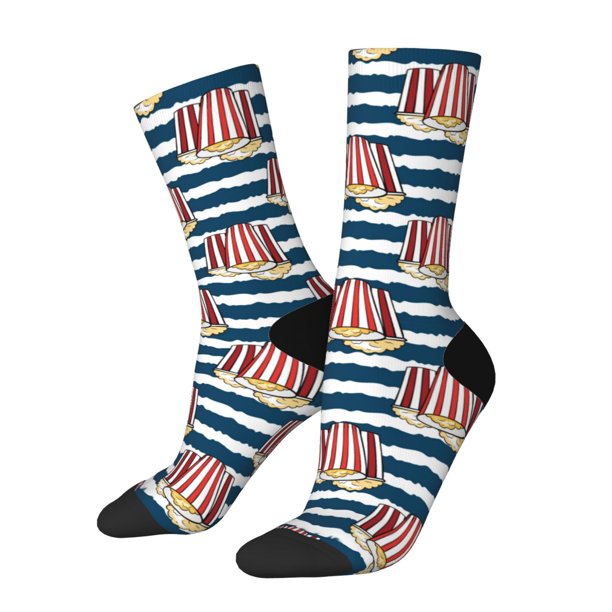 Fotbe Popcorn Calcetas Largas con Estampado para Hombre y Mujer – Calcetas de Compresión Transpirables y Elásticas, Viajar y Uso Diario Talla 5-11