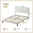 thumbnail image 6 of 4 EVER WINNER Full Size Upholstered Platform Bed Frame with Headboard, White Full Bed Frame, No Box Spring Needed, White, 6 of 7