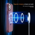 thumbnail image 3 of for iPhone 12 Case & iPhone 12 Pro Case with Invisible Magnetic Ring Stand Translucent iPhone 12 & 12 Pro Phone Case 6.1" [Compatible with MagSafe][Great Grip Feeling], Wine Red, 3 of 16