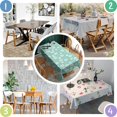 thumbnail image 4 of Turquoise Daisy Flower Yellow Centers Pattern Rectangle Tablecloth 60"x84",Waterproof Polyester Rectangle Table Cloth, Wipeable Spillproof Polyester Tablecloth for Dining, Camping, Indoor and Outdoor, 4 of 5
