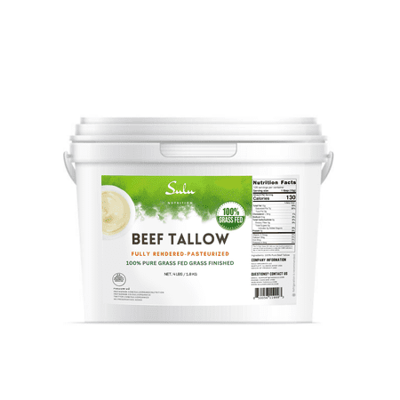 4 LBS 100% Pure Fully Rendered NON GMO Beef Tallow- 100% Pure Suet from Local US Angus Beef