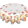 thumbnail image 1 of Thanksgiving Fall Leaf Tablecloth Round 60 Inch Autumn Watercolor Leaf Table Cloths Polyester Fabric Fall Leaf Seasonal Table Cover for Kitchen Dining Room Picnic Party Autumn/Fall Outdoor, 1 of 6