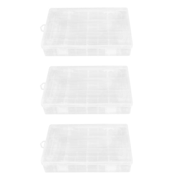 3pcs Caja de almacenamiento simple Accesorios transparentes Ordenador de aretes de caja