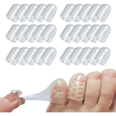 Silicone Anti-Friction Toe Protector, Upgrade Silicone Breathable Toe Covers Separate Toes, Toe Separators for Women Men, Little Toe Sleeves for Corns, Blisters and Ingrown Toenails (10Pcs)