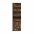 thumbnail image 4 of Furinno Jensen Farmhouse 6-Shelf Display Bookcase, Bookshelf with Doors, Amber Pine, 4 of 5