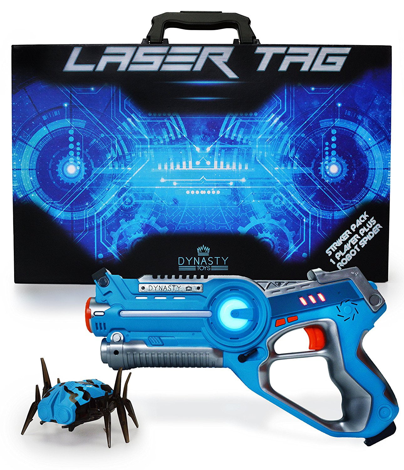 Dynasty Toys Family Laser Tag Set 4 Laser Tag Blasters and 1 Target Robot Bug 