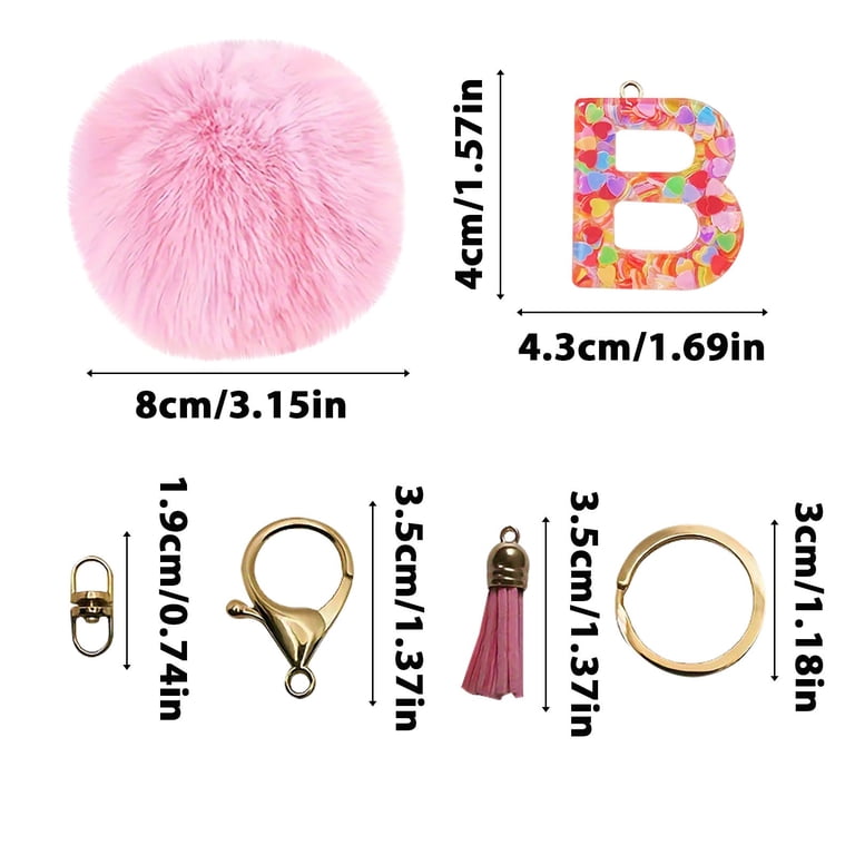 ❤️ Scn.K★さま❤️ COM1950s Key Chains Women Cute- Letter Keychain,Letter A-Z