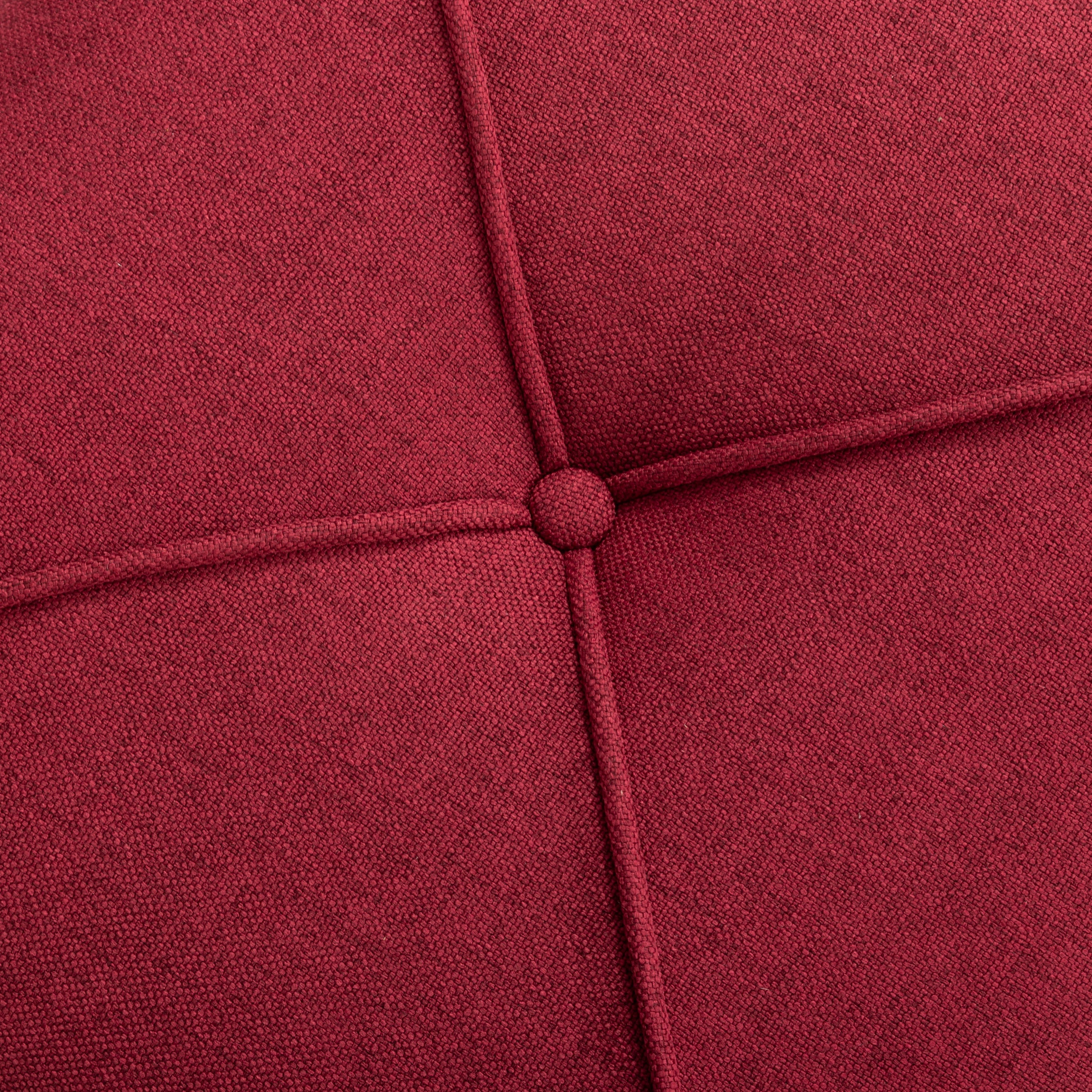 Gewnee 16.54" Square Linen Upholstered Ottoman Footrest For Home Office Red