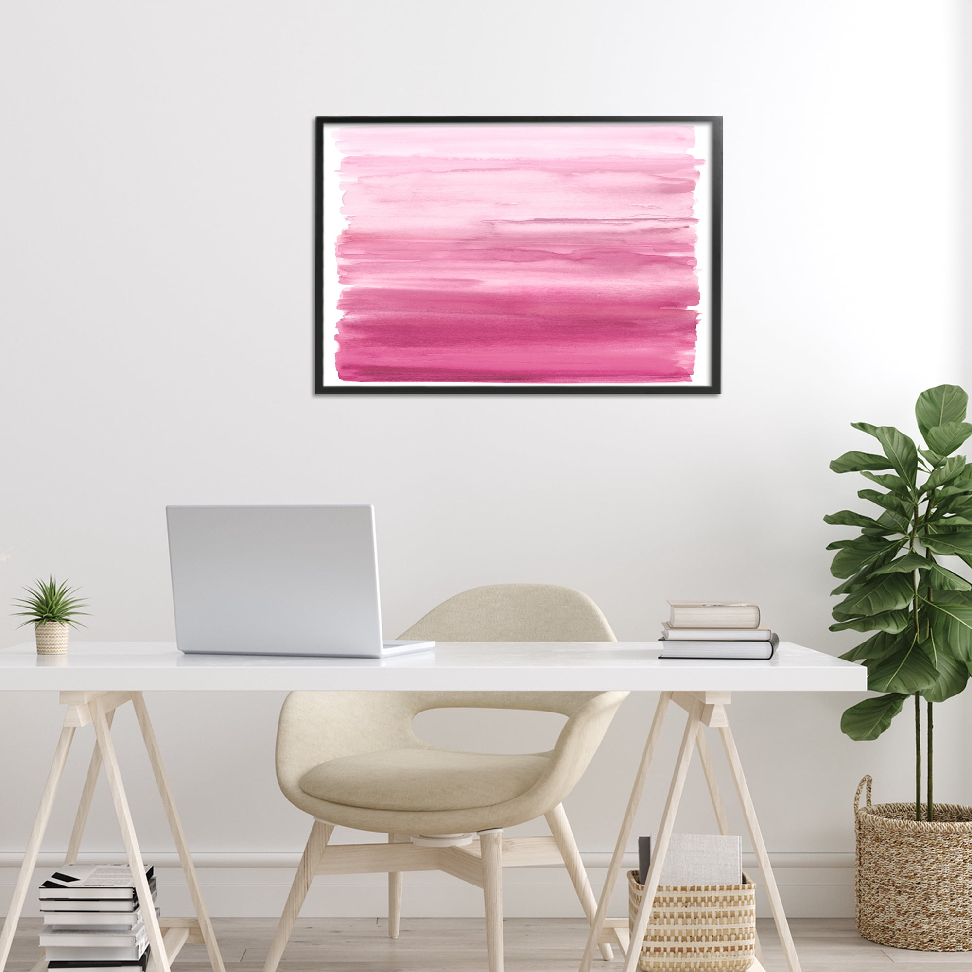 Stupell Industries Ombre Pink Blush Black Framed Giclee Art, design by Allie Corbin