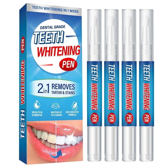 Teeth Whitening Pen, Teeth Whitening Gel, Color Correcting for Tooth Stain Removal, 4 PCS