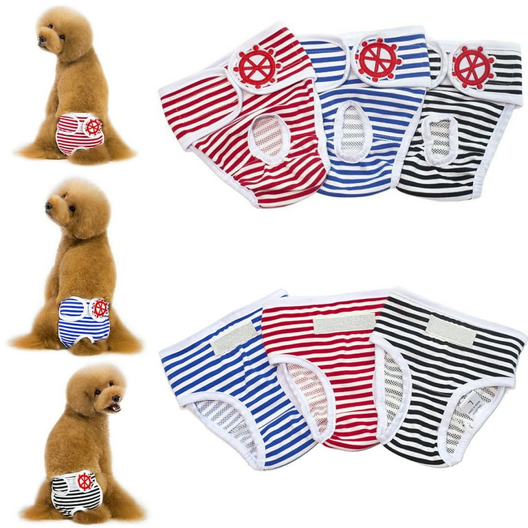 Rosnek Pet Physiological Panties Washable Dog Diapers Dog Pants Pet Clothes Puppy Diaper Female Dog Diapers
