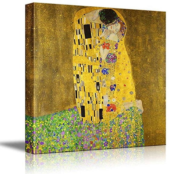 wall26 The Kiss by Gustav Klimt - Austrian Symbolist Painter - Golden Phase - Canvas Art Home Art - 24x24 inches