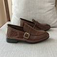 thumbnail image 6 of Mepaouo Boys Girls Dressy Shoes Driving Slip on Penny Loafers Toddler Casual Moccasin Oxfords Brown 3, 6 of 8