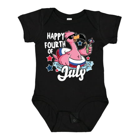 

Inktastic Happy 4th of July with Patriotic Flamingo Gift Baby Boy or Baby Girl Bodysuit