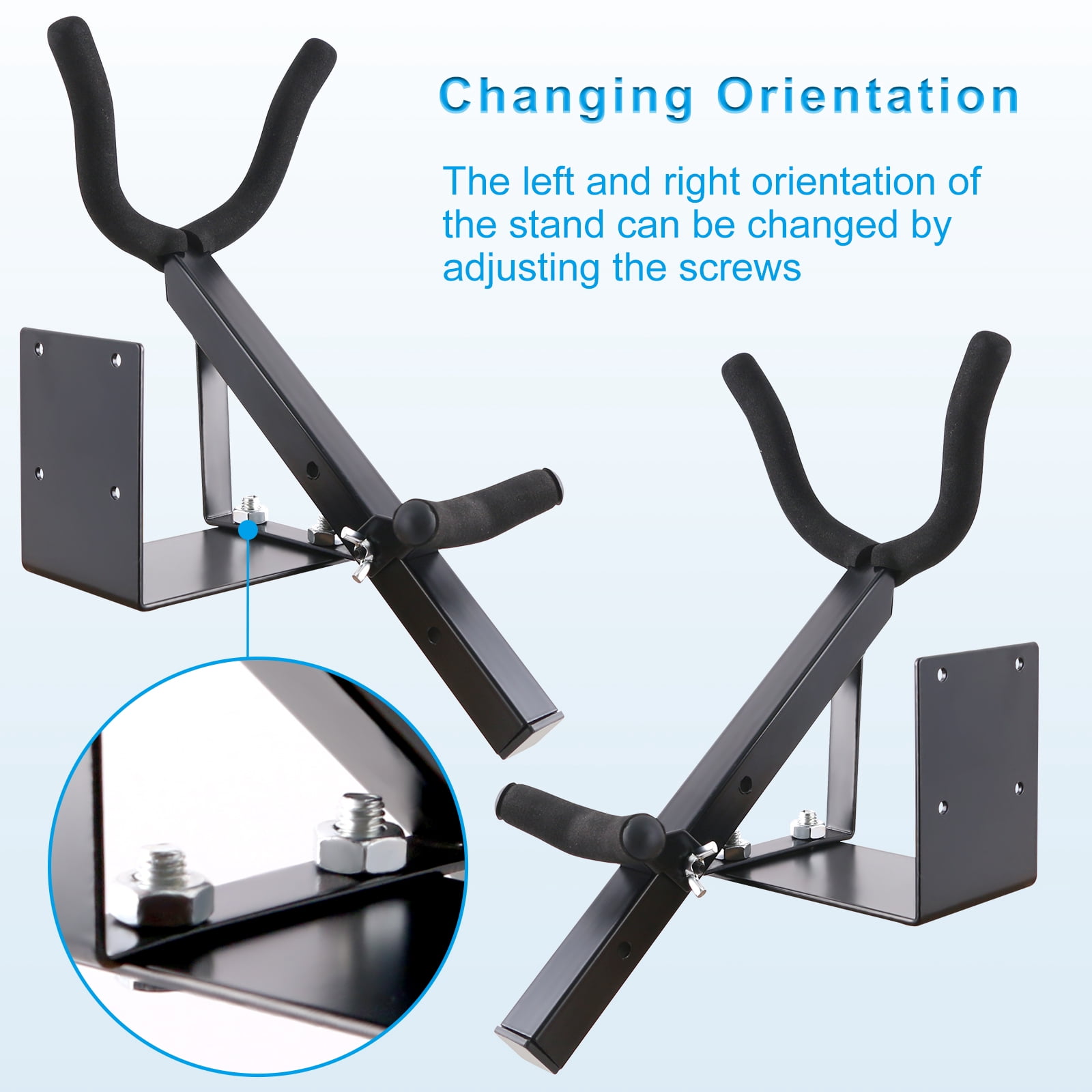 EASTROCK Alto/Tenor Saxophone Wall Mount Stand - Adjustable Saxophone Wall Holder with Soft Padding