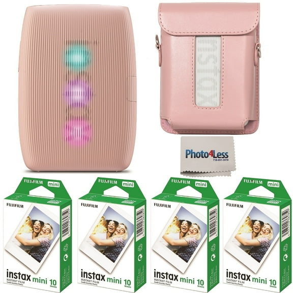 Fujifilm Instax Mini Link 3 Printer (Rose Pink) Bundle with Fujifilm Instax Mini film (40 sheets), Mini LINK 3 Protective Case
