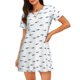 thumbnail image 1 of Balery Cute Shark Camisón de manga corta con cuello redondo para mujer, cómodo y elegante., 1 of 6